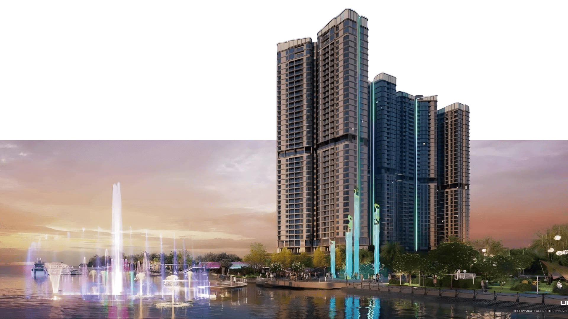 5 toà tháp The Emerald River Park vươn mình bên sông Sài Gòn